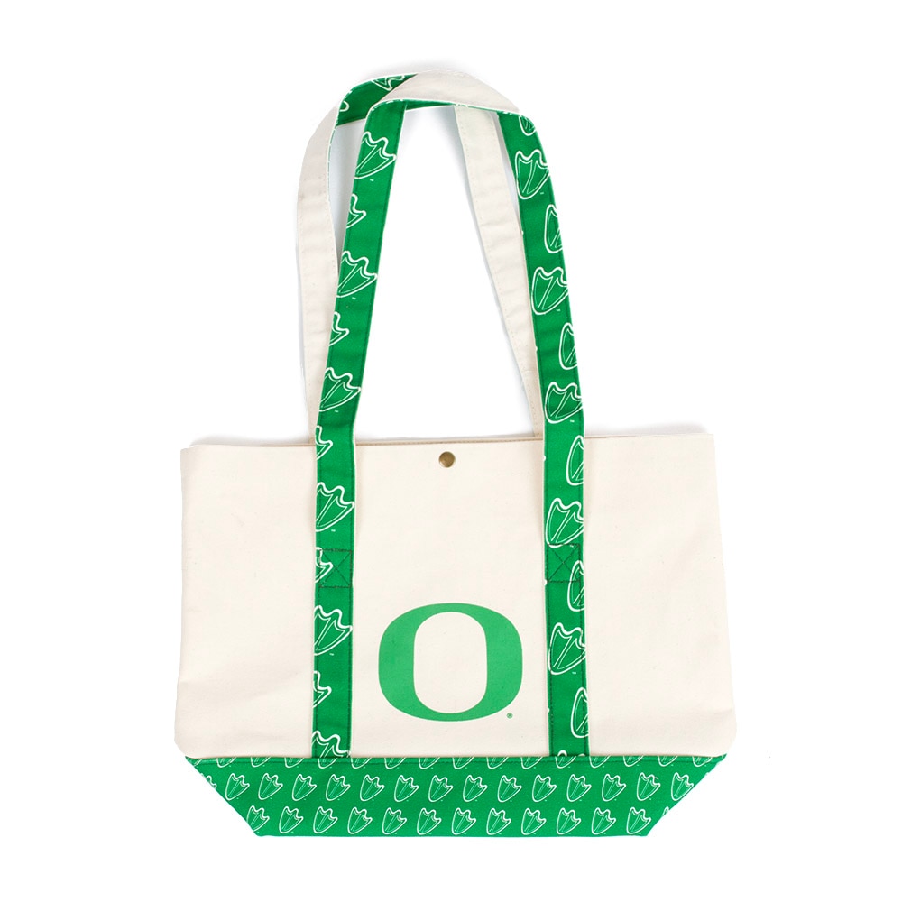 Classic Oregon O, Neil, Green, Tote, Canvas, Accessories, Unisex, 17"x12", Straps, Heavy Bottom, Webfoot, Bag, 960321